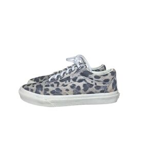 Vans Old Skool Leopard Hairy Suede White Animal Print Mens 6 Women 7.5